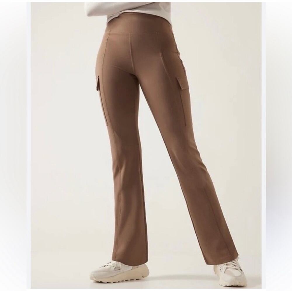 Athleta Pants Womens Small Tan Delancey Straight Cargo Travel Utility Casual
